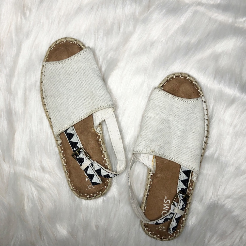 Toms Slingback Flat Sandals, Size 8